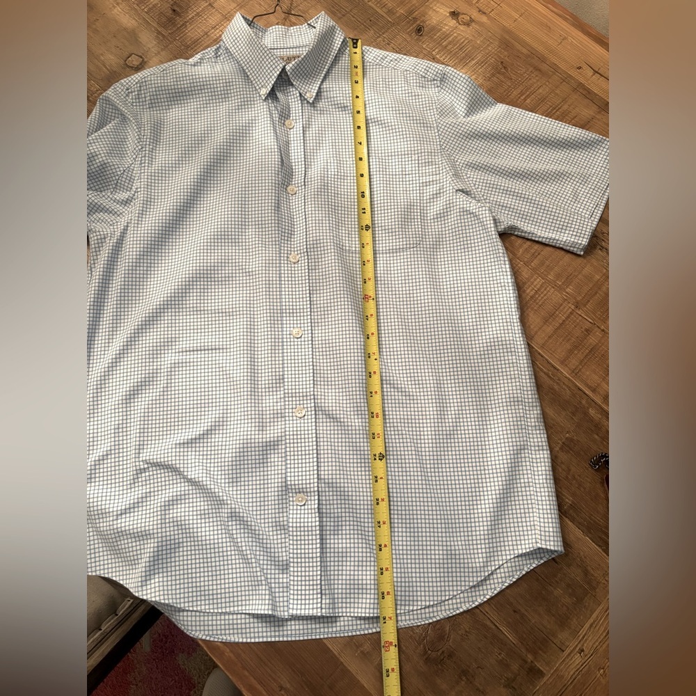 Duluth Trading Co. Blue Gingham Button Down Shirt. Men’s Sz-M Short Sleeve - Picture 10 of 11